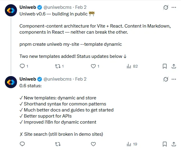 Screenshot of a Twitter post